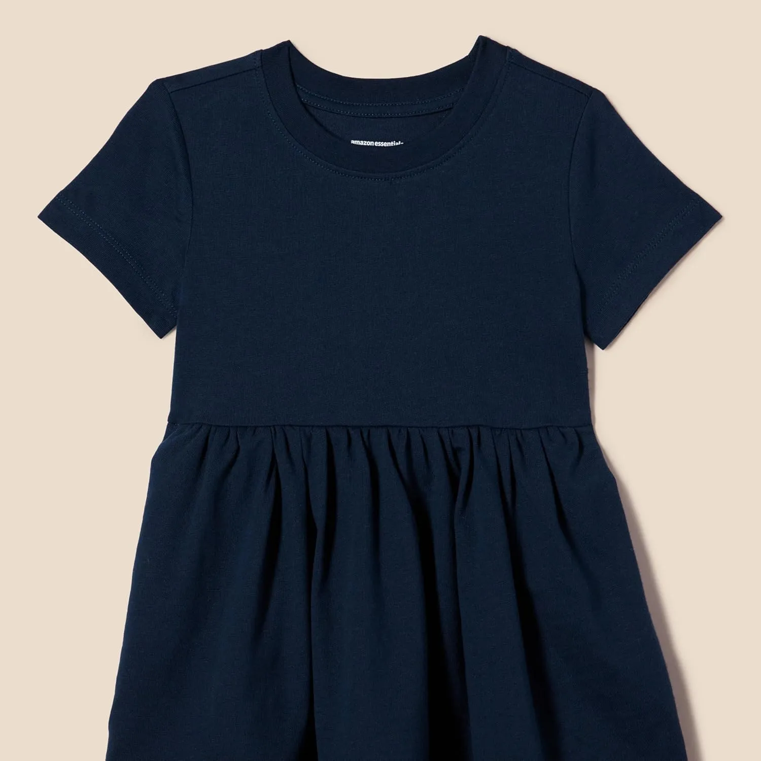 Amazon Essentials Girls and Toddlers' Short Sleeve Jersey Dress, Pack of 3