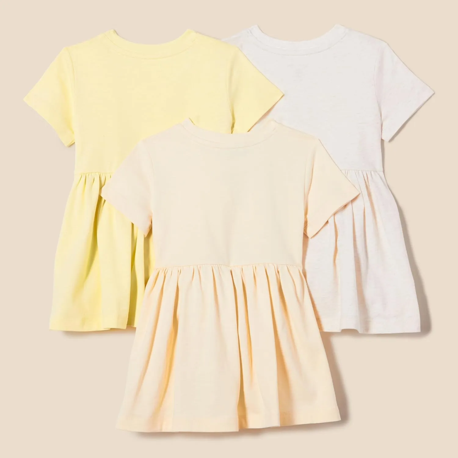 Amazon Essentials Girls and Toddlers' Short Sleeve Jersey Dress, Pack of 3