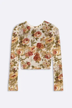 Anya Long Sleeve Mesh Top - Vintage Floral