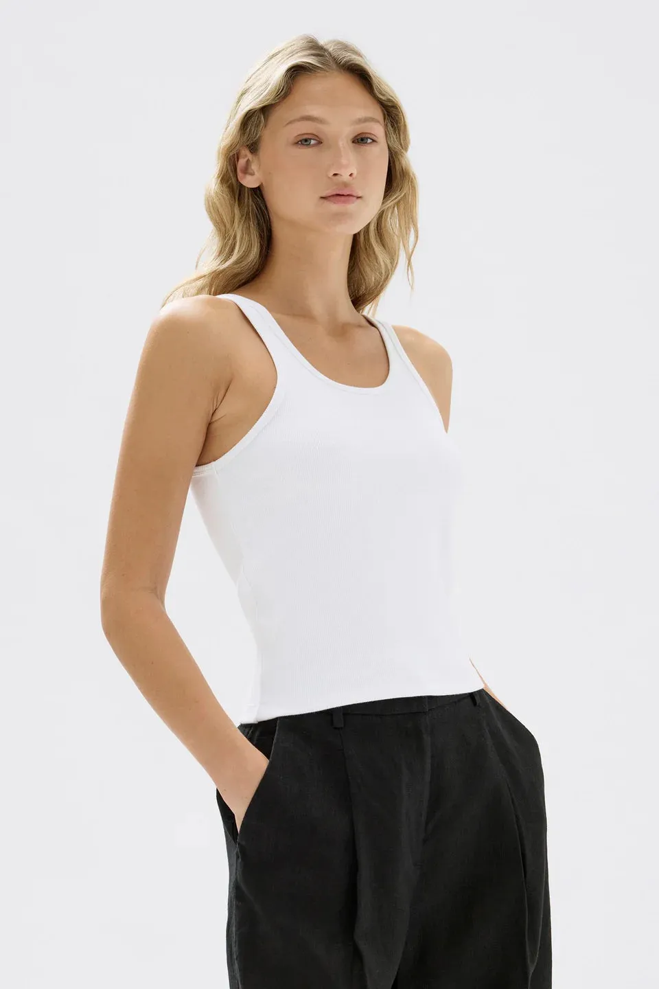 Assembly Label - Drew Rib Tank (White)