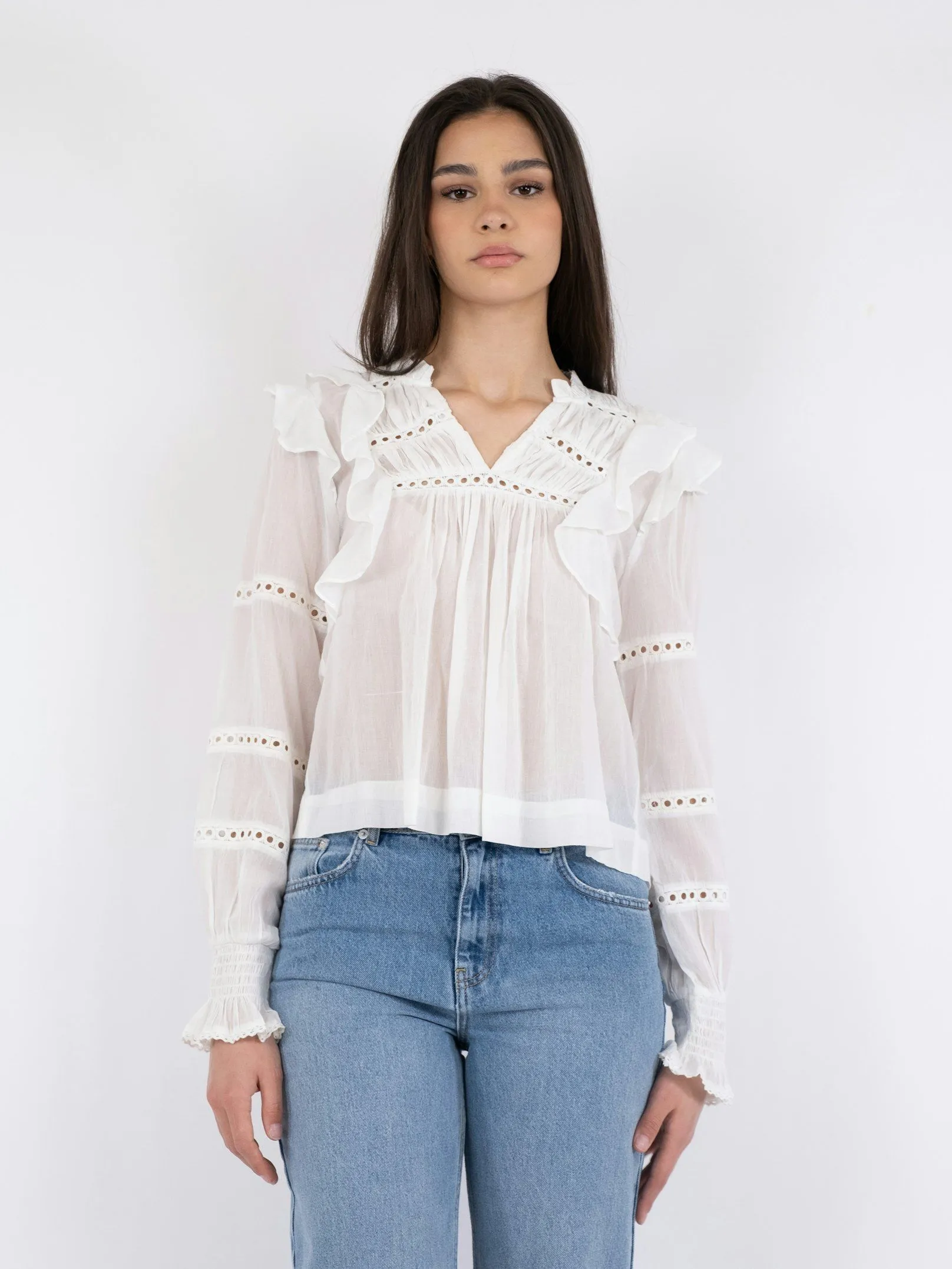 Aurika S Voile Blouse - White