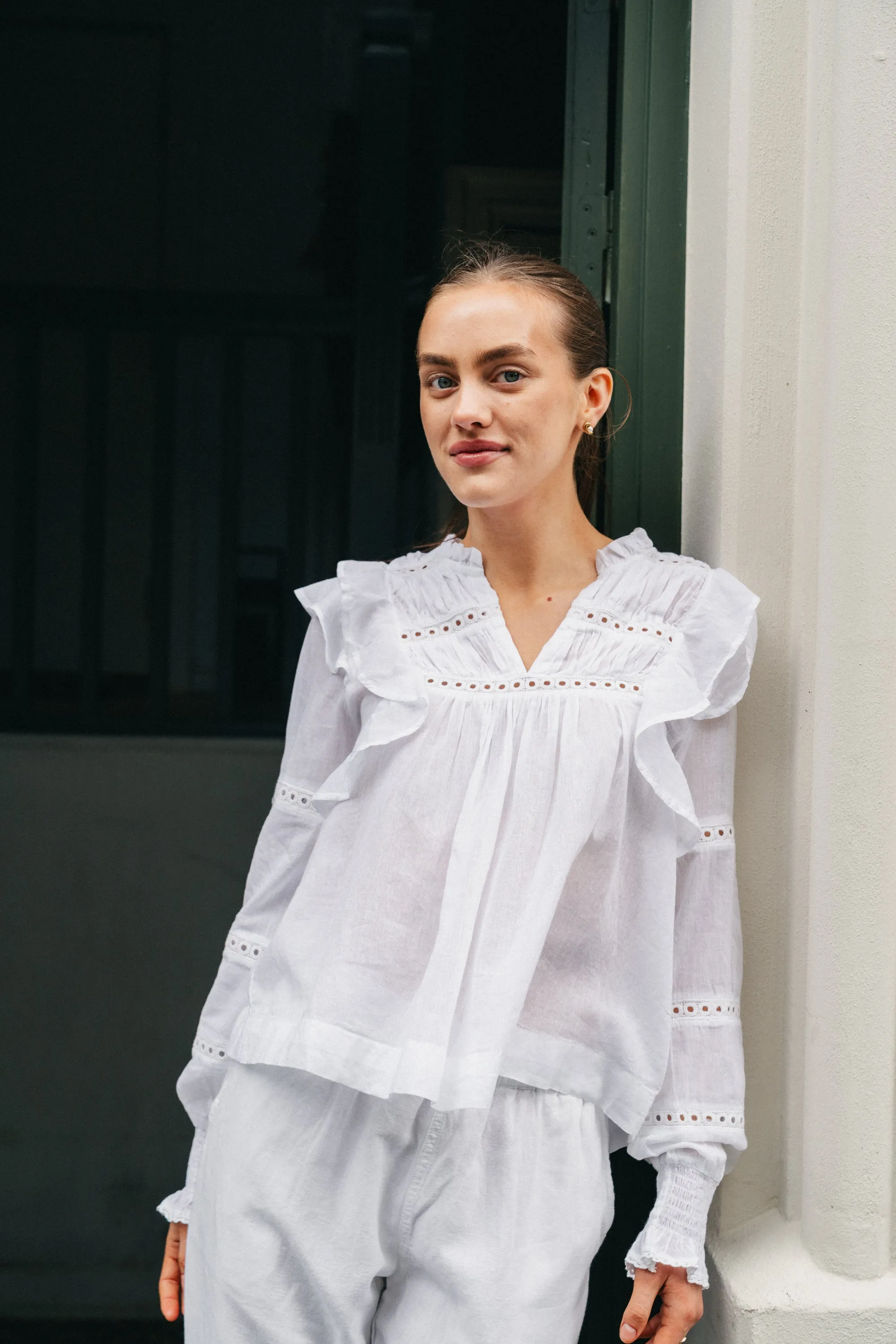 Aurika S Voile Blouse - White