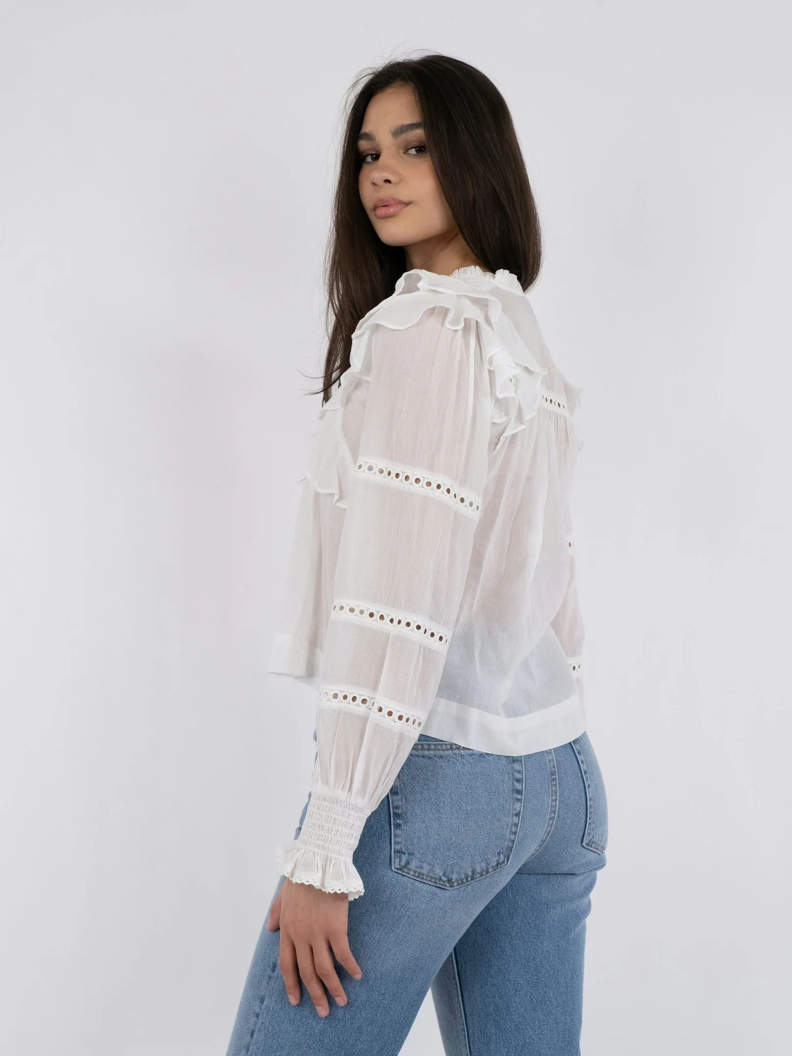 Aurika S Voile Blouse - White