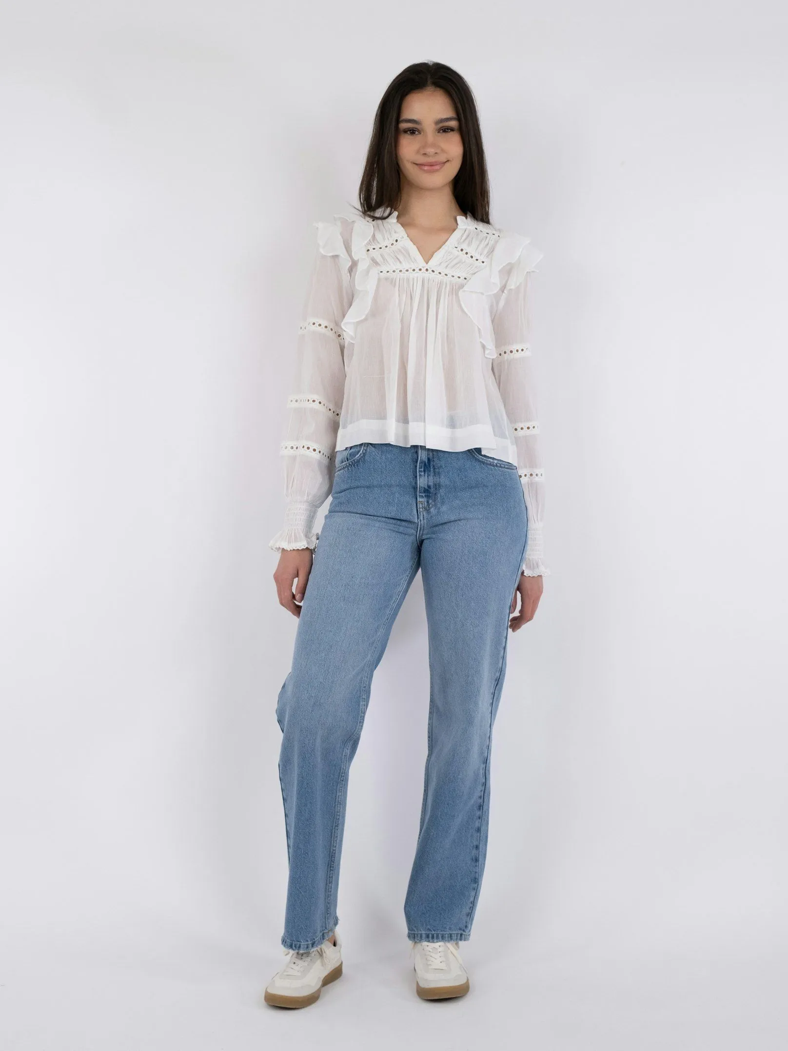 Aurika S Voile Blouse - White