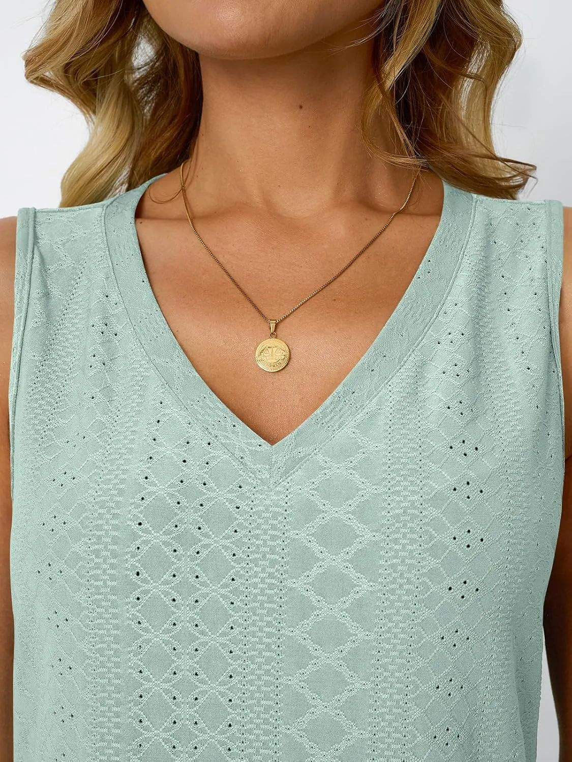 AUTOMET Women Summer Tank Top Eyelet Embroidery 2025 Vacation Sleeveless V Neck Loose Fit Shirt Spring Fashion Casual Clothes