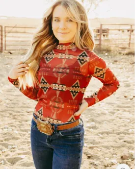Aztec To The World  Mesh Top