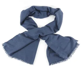 Brunello Cucinelli Steel Grey Cashmere Sequin Shawl Wrap Scarf