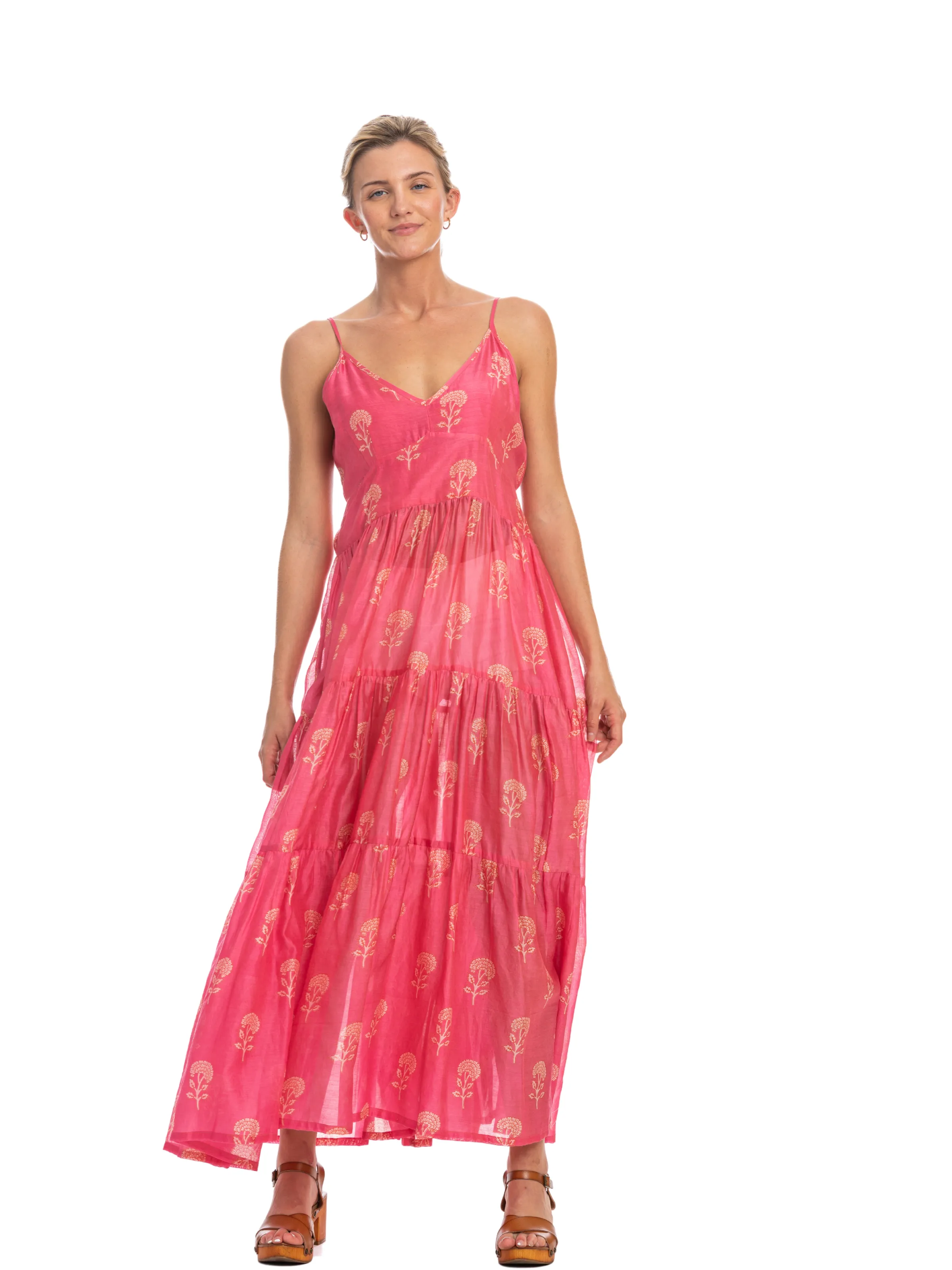Camilla Dress Hot Pink Silk Cotton
