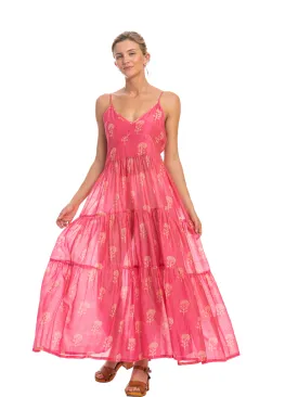 Camilla Dress Hot Pink Silk Cotton