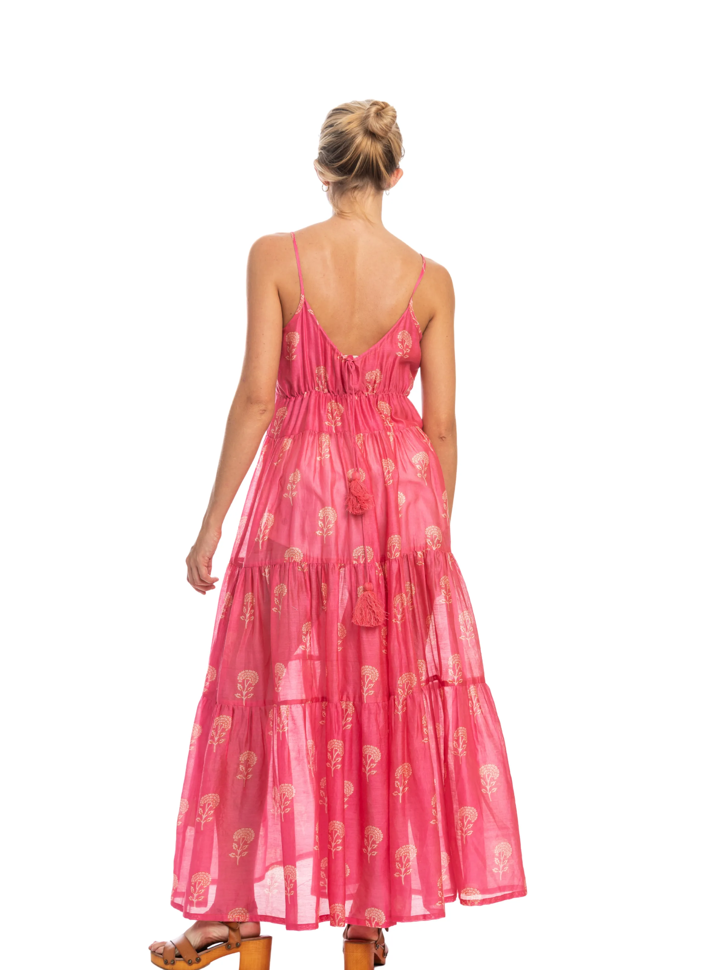 Camilla Dress Hot Pink Silk Cotton