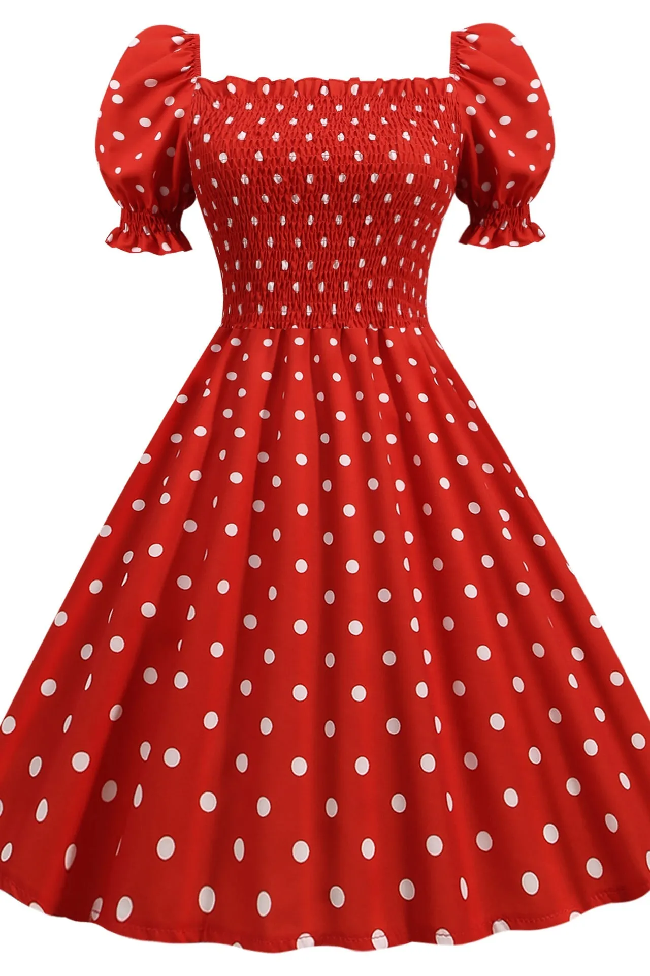 Chic White And Black Polka Dot Dress