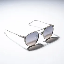 Chokore Aviator Round-Frame Metal Sunglasses (Silver)