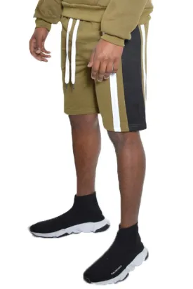 Color Block Stripe Sweat Shorts in multiple colors