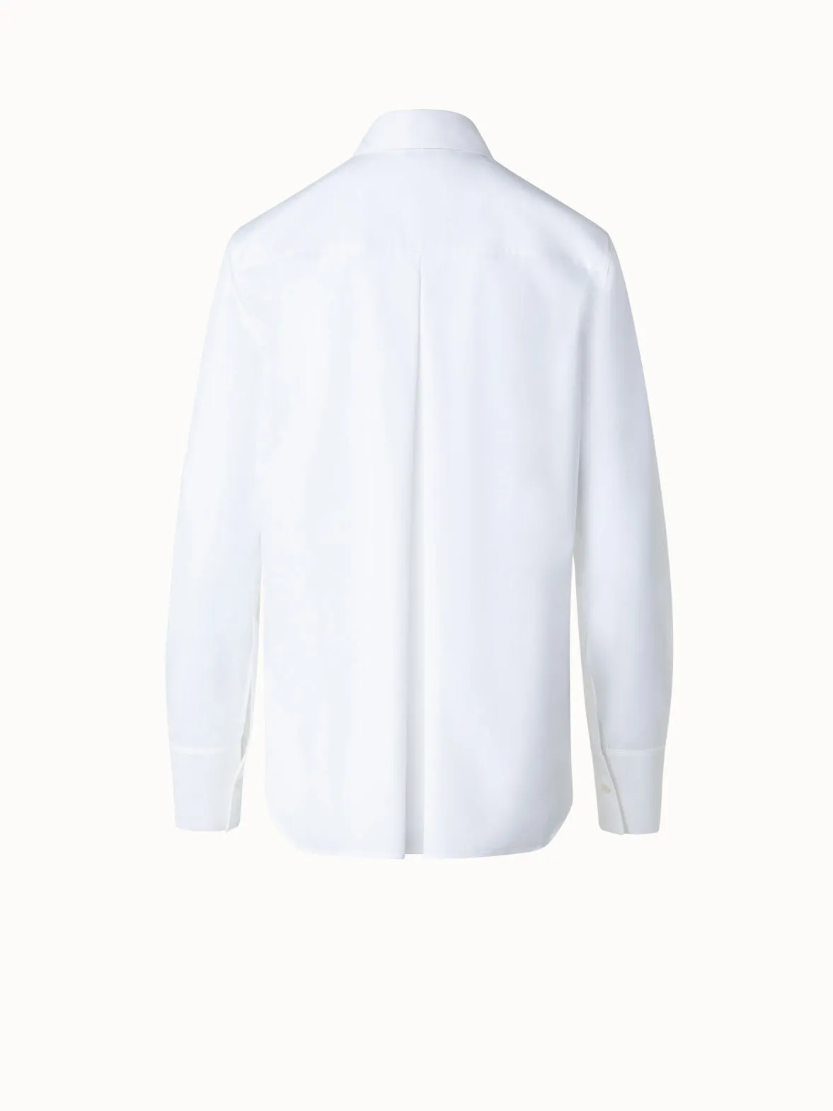 Cotton Poplin Blouse with Lace Front