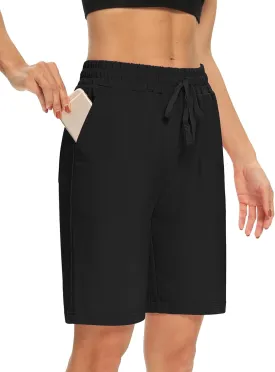DIBAOLONG Womens Yoga Shorts Loose Comfy Drawstring Lounge Bermuda Shorts with 3 Pockets