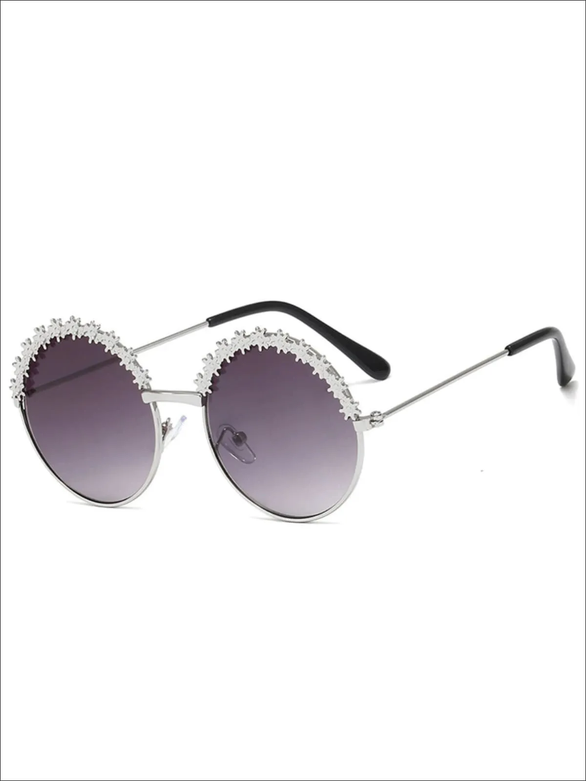 Girls Round Vintage Floral Sunglasses