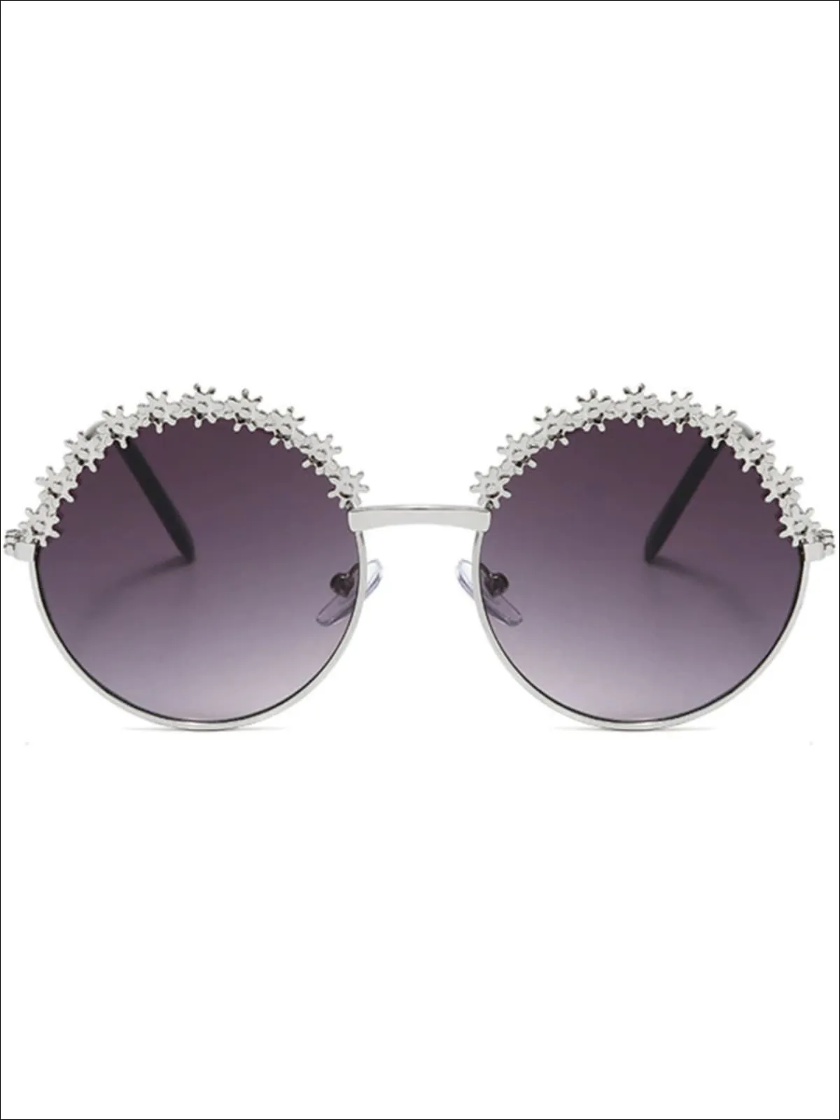 Girls Round Vintage Floral Sunglasses