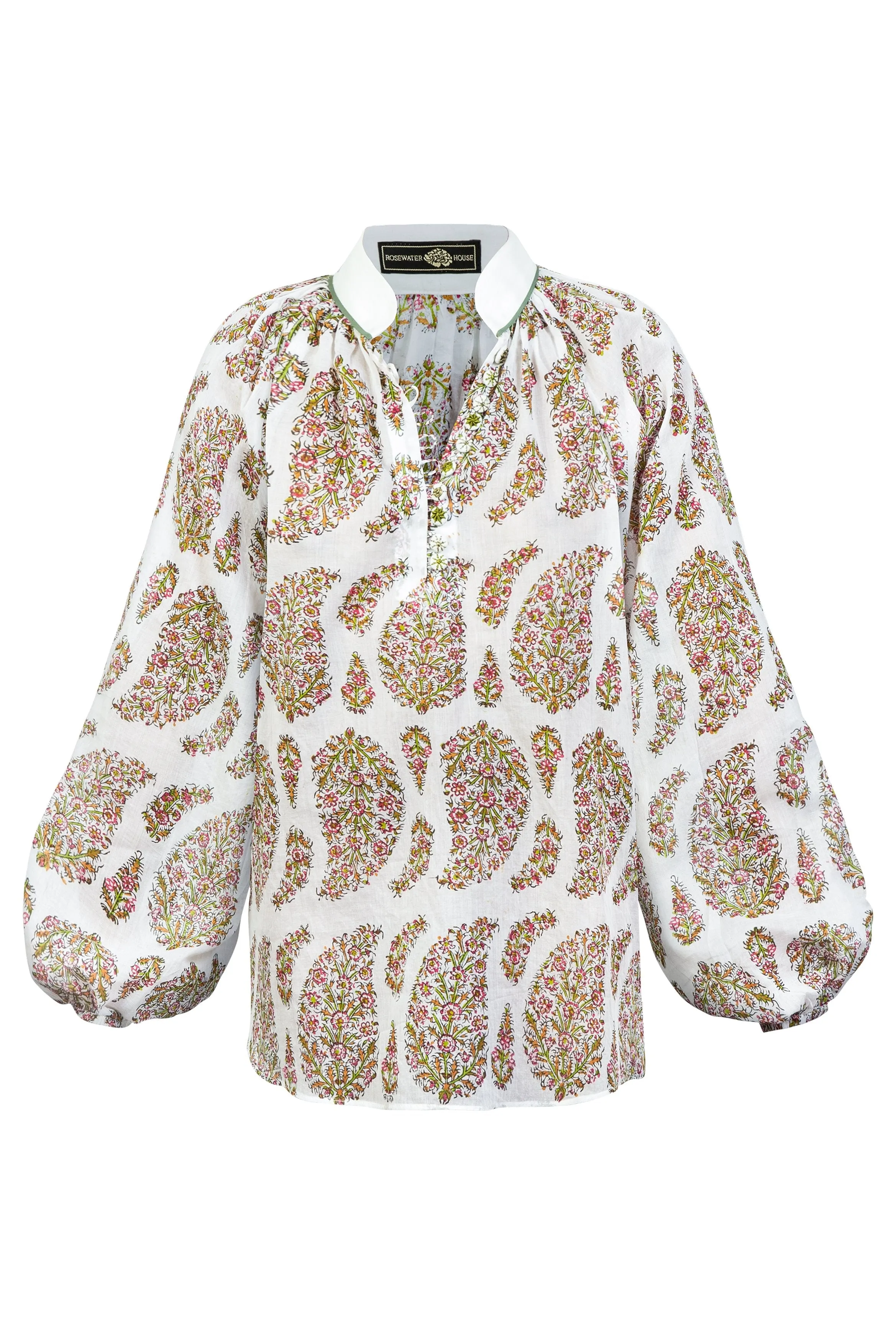 Golab Blouse - Pink Paisley by RosewaterHouse