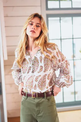 Golab Blouse - Pink Paisley by RosewaterHouse