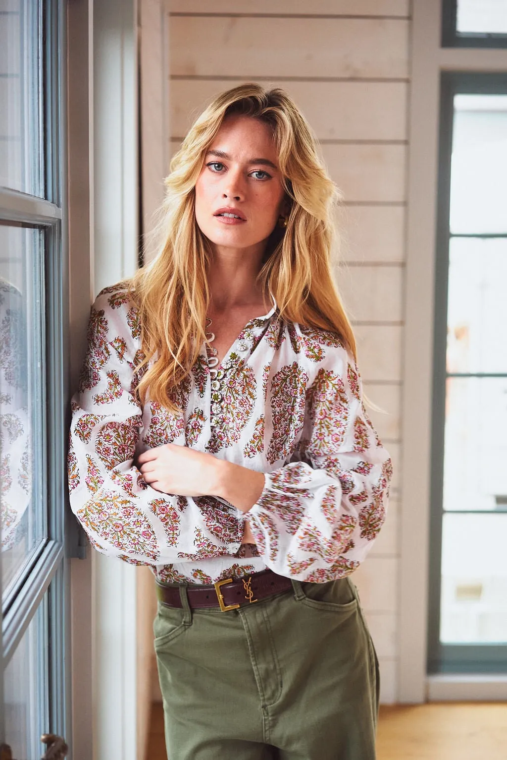 Golab Blouse - Pink Paisley by RosewaterHouse