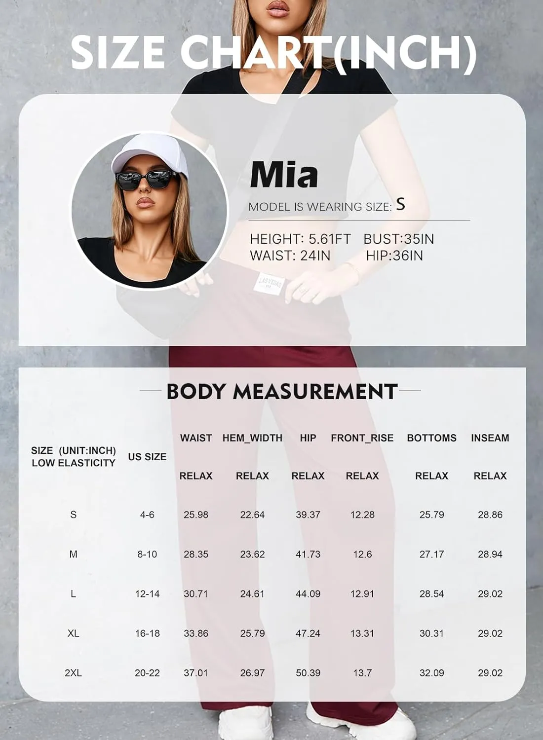 Herseas Wide Leg Sweatpants for Women Elastic High Waisted Patch Detail 2025 Loose Casual Trousers Pant with Pockets