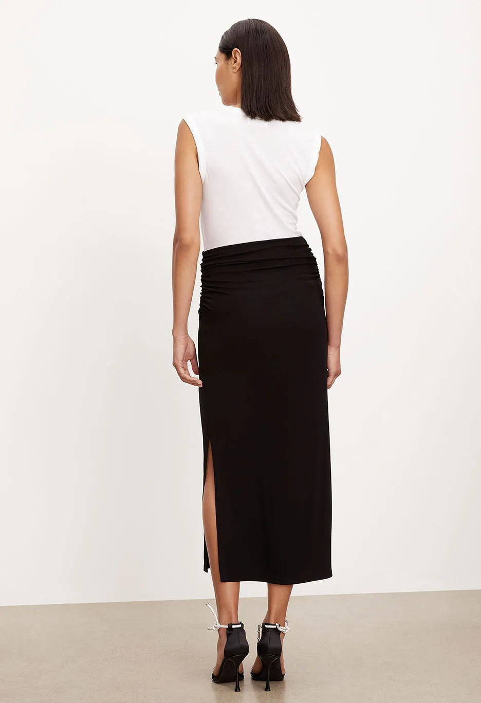 Hilton Matte Jersey Midi Skirt