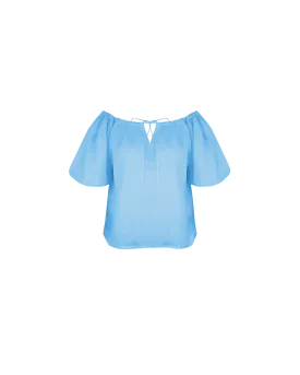 HYDRA OFF SHOULDER BLOUSE OCEAN