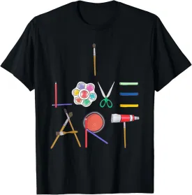 I Love Art Cute Fun Painting Drawing Sketch Artist Painter T-Shirt