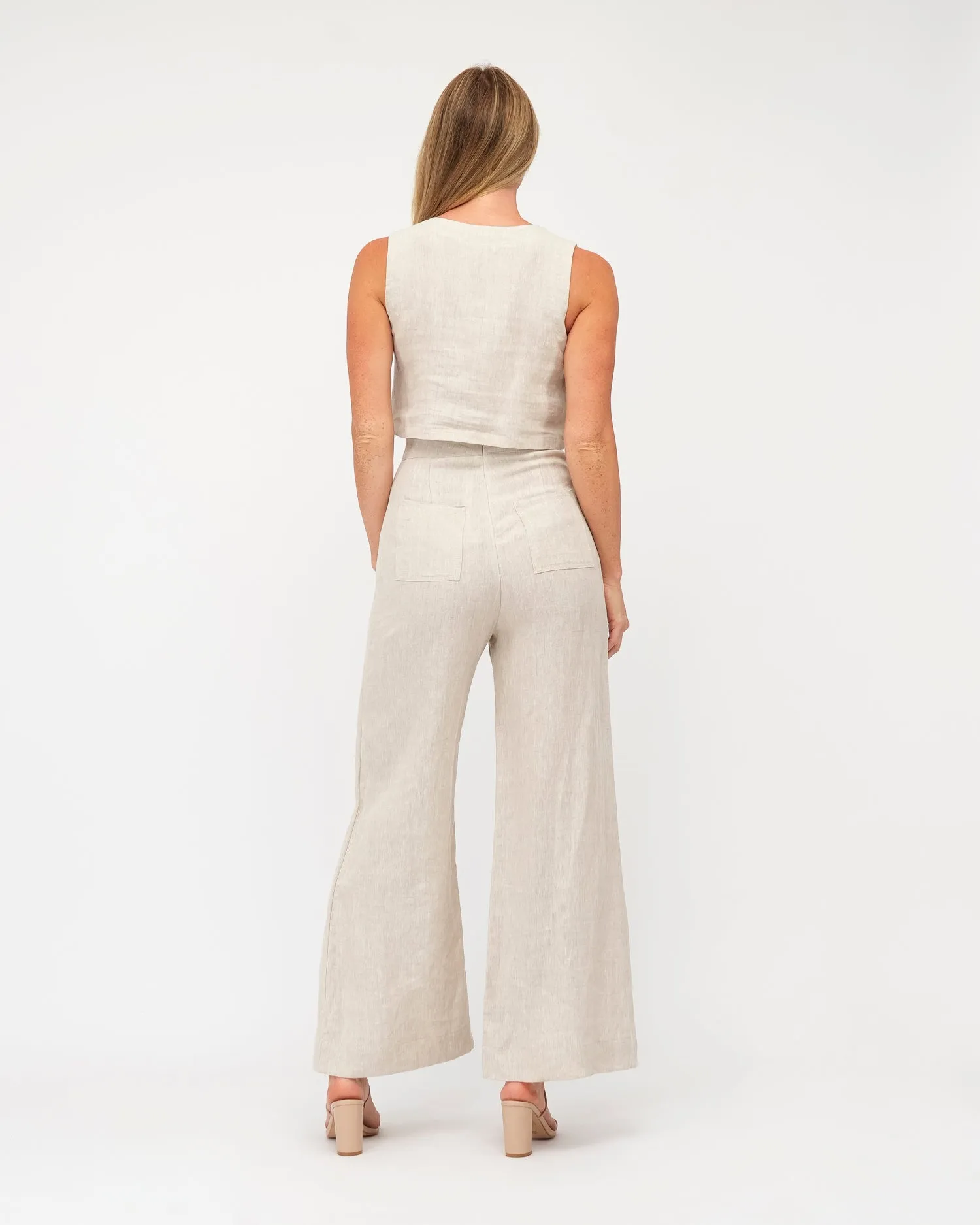 Kara Linen Top - Oatmeal