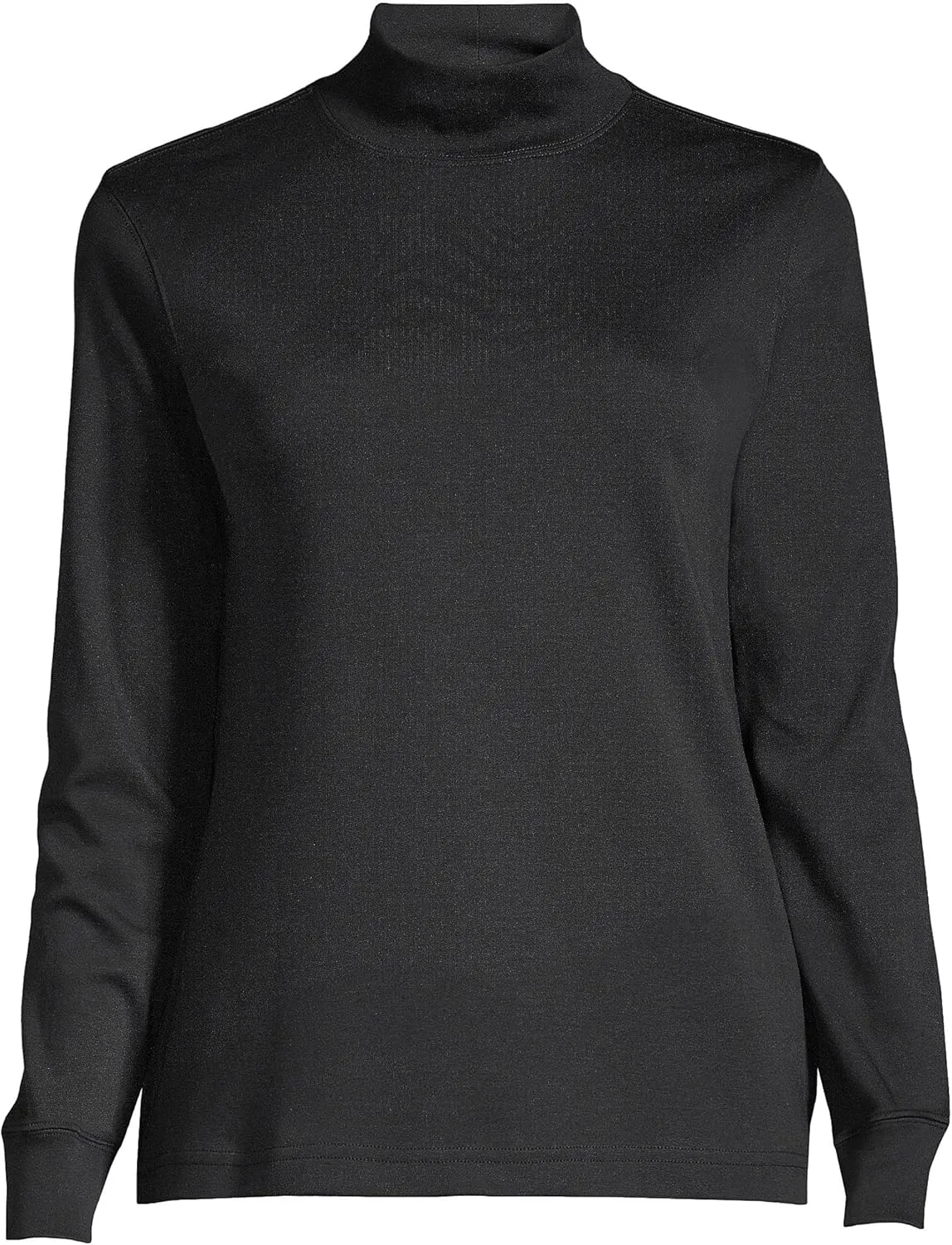 Lands' End Women's Long Sleeve American-Grown Supima Cotton Mock Turtleneck Shirt