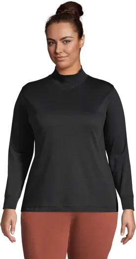Lands' End Women's Long Sleeve American-Grown Supima Cotton Mock Turtleneck Shirt