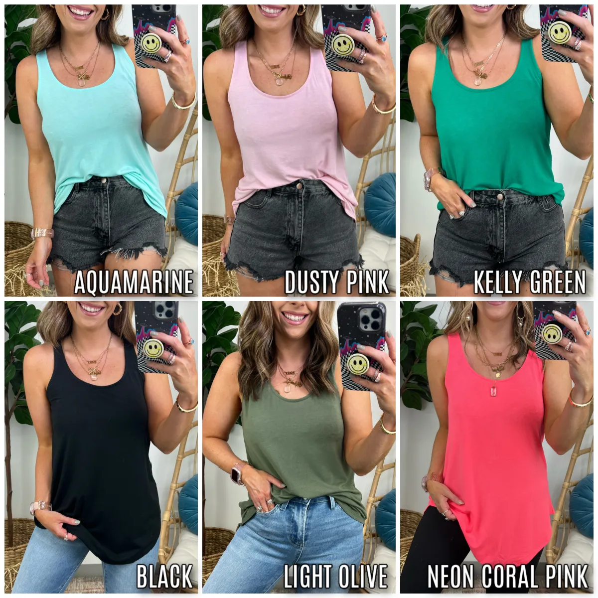 Lyza Rounded Hem Flowy Tank - FINAL SALE
