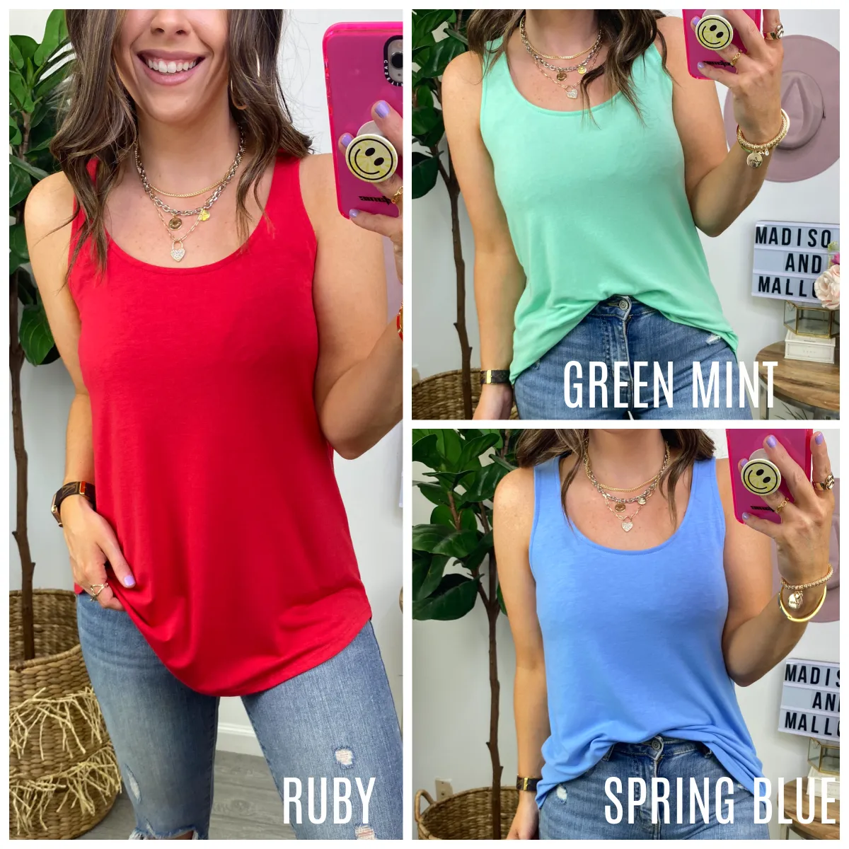 Lyza Rounded Hem Flowy Tank - FINAL SALE