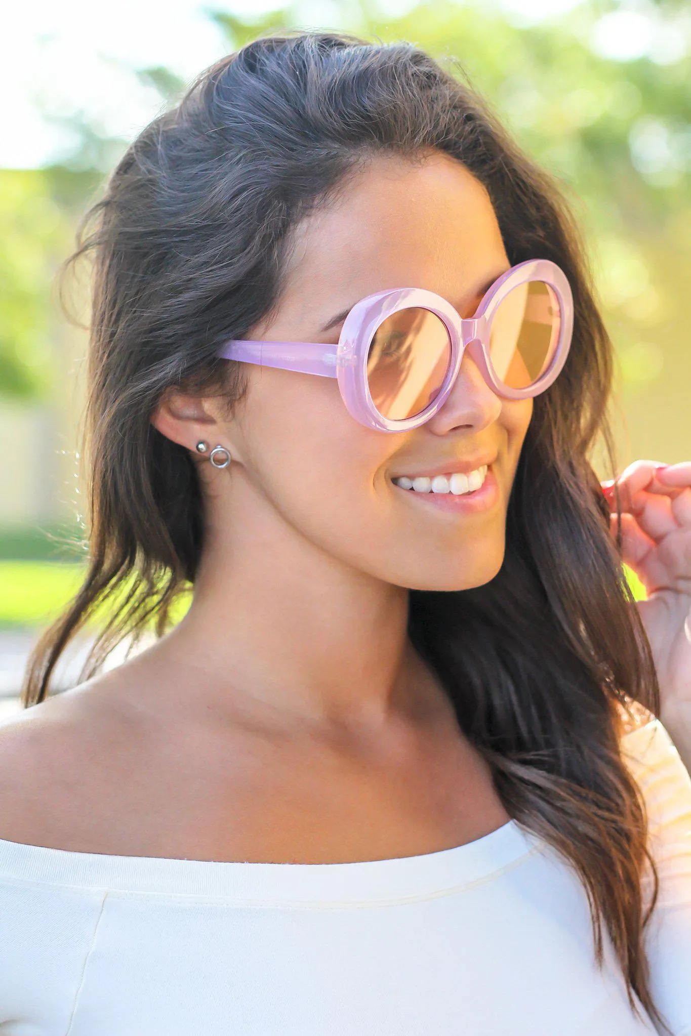Mauve Round Sunglasses