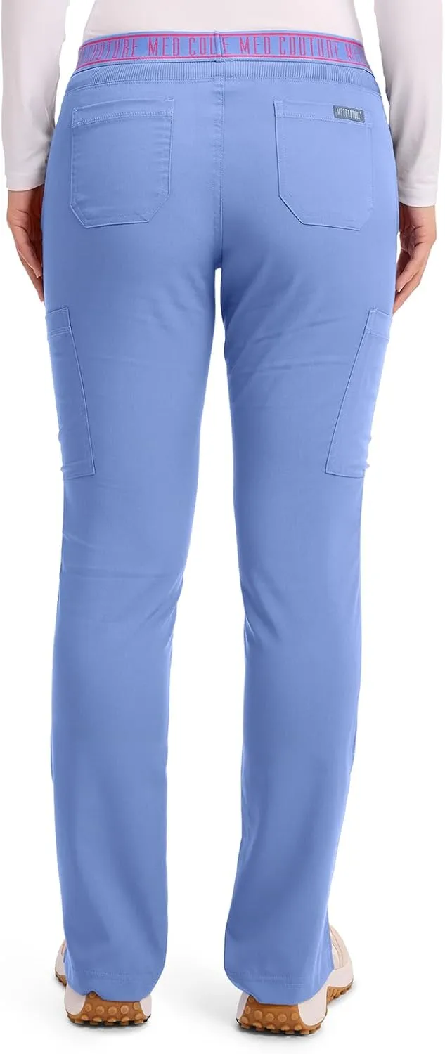 Med Couture Women's Yoga Pull-On Pant with 7 Pockets Ultra-Soft Rib-Knit Waistband and 2-Way Stretch Technology - MC7739
