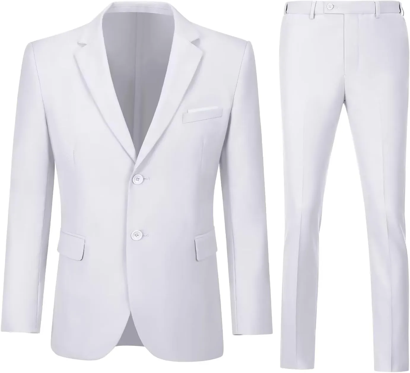 Men's Slim Fit 2 Piece Suit Set,Two Button Blazer Jacket Vest Pants Tuxedo Set for Prom Wedding and Business