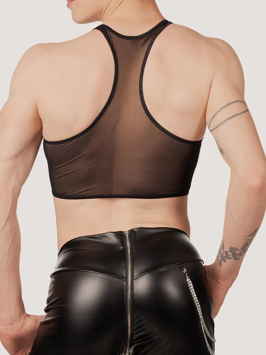 Mesh Zip Crop Top