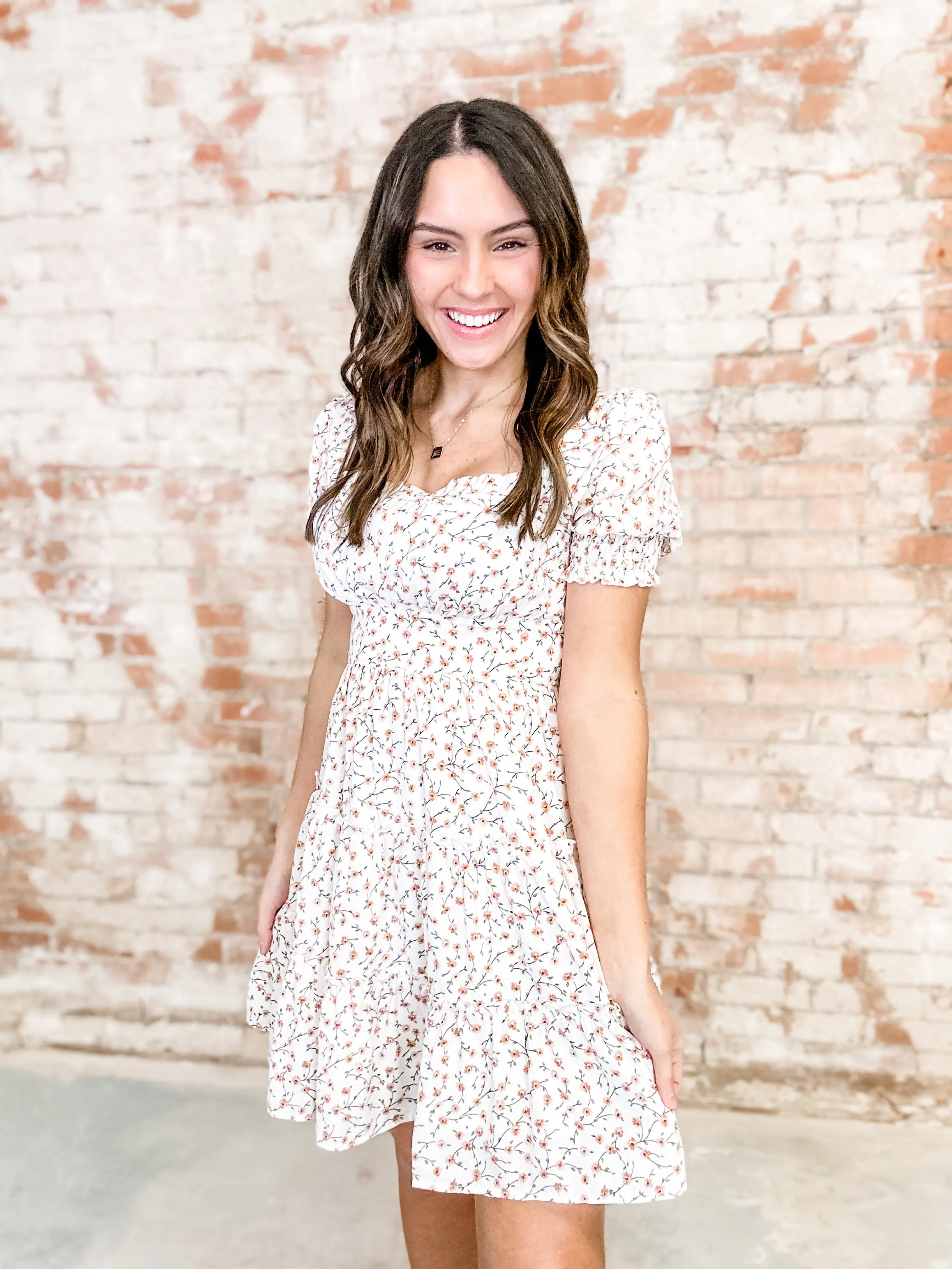 Myia Flower Tiered Mini Dress  - FINAL SALE