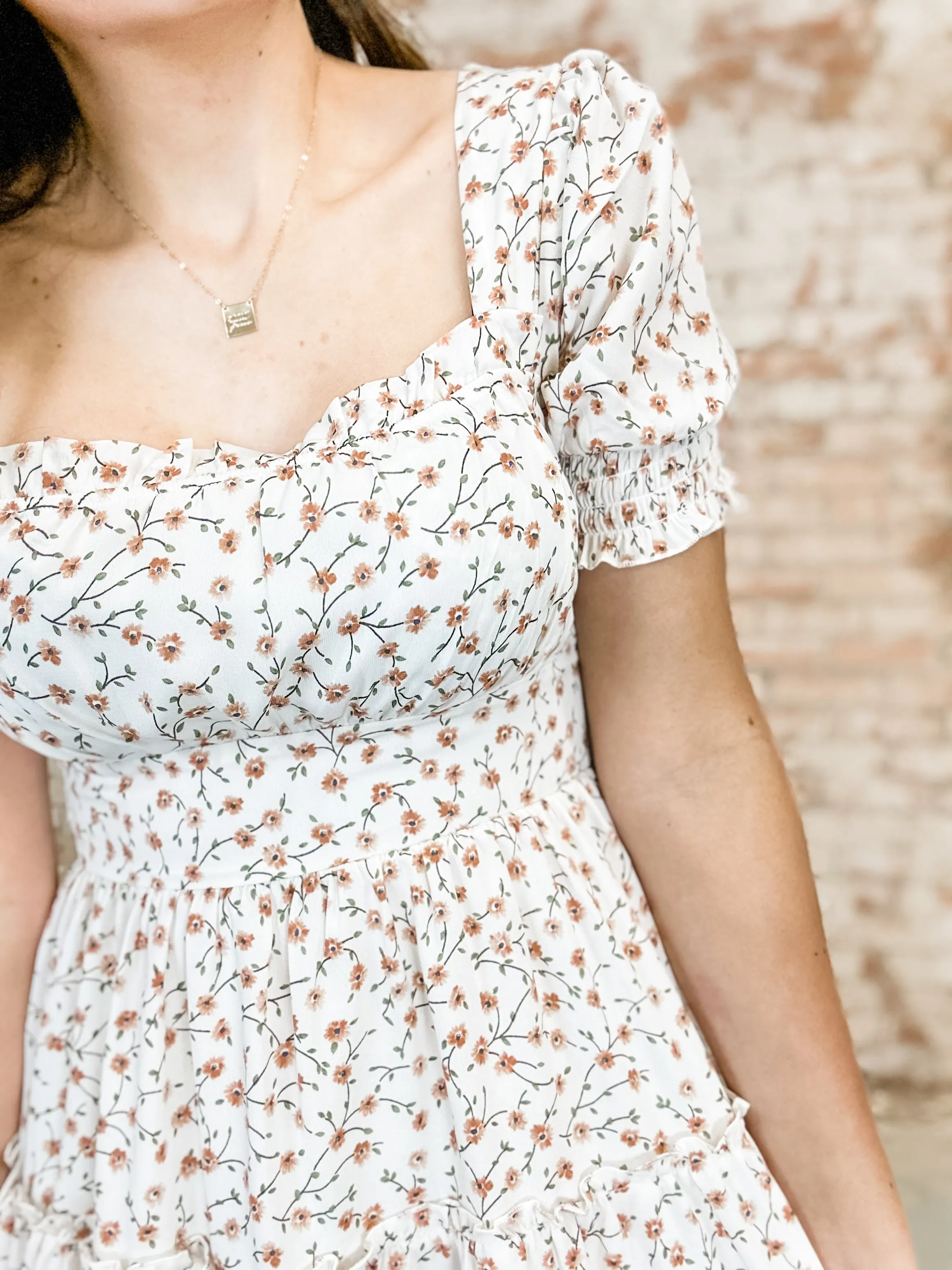 Myia Flower Tiered Mini Dress  - FINAL SALE