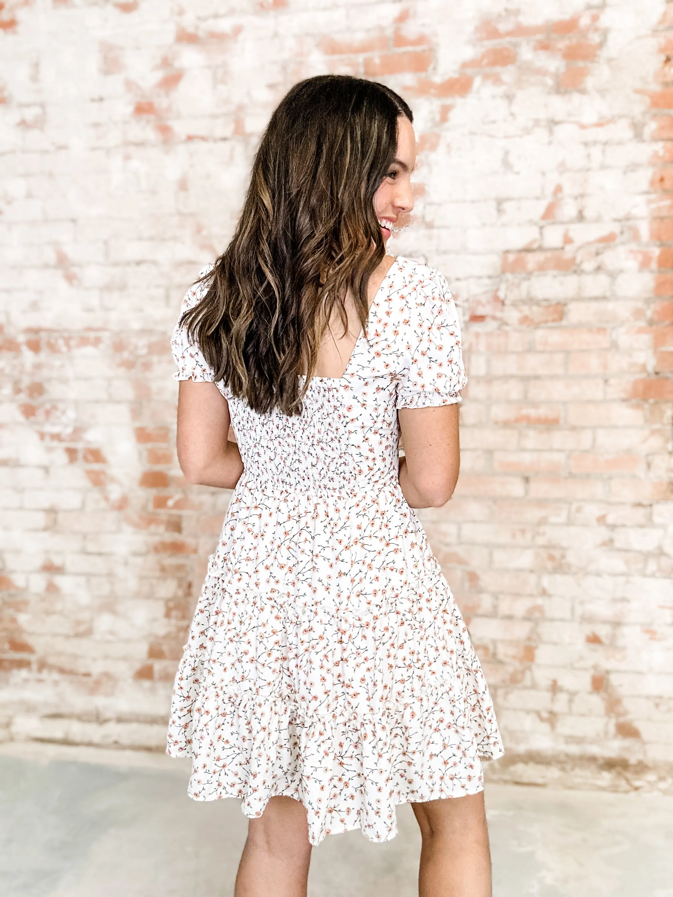 Myia Flower Tiered Mini Dress  - FINAL SALE