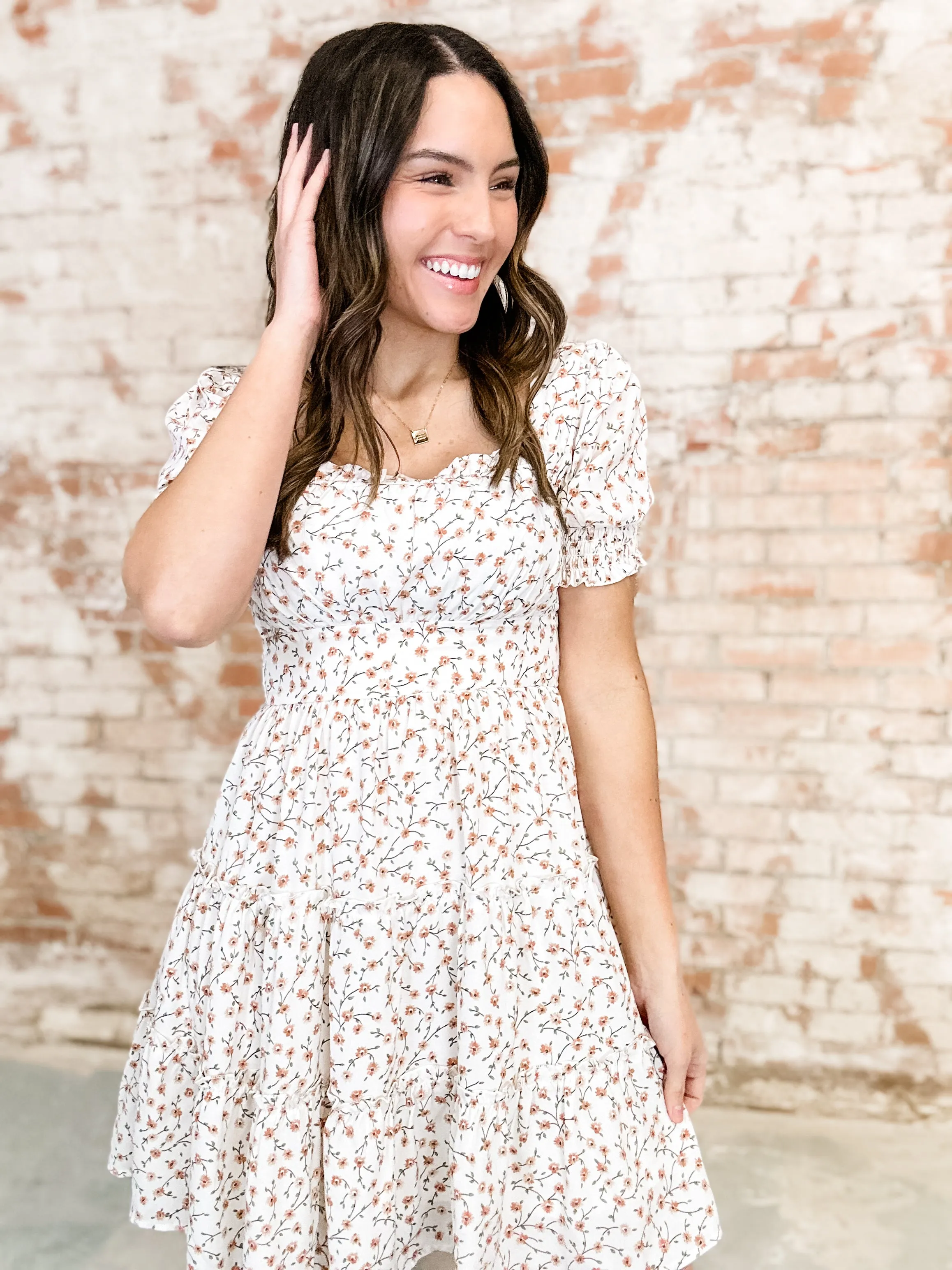 Myia Flower Tiered Mini Dress  - FINAL SALE
