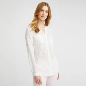 Notch Neck Lollipop Voile Blouse