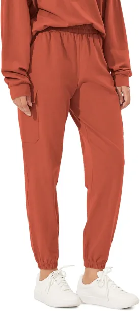 ODODOS Cargo Jogger Pants for Women Purevibe Cotton Mid Waist Track Cuff Lounge Sweatpant with Pockets