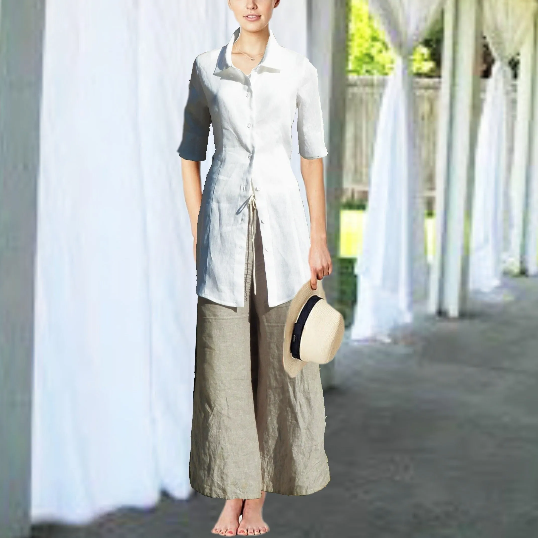 Organic katoenen voile blouse-jurk / organic cotton voile shirt-dress