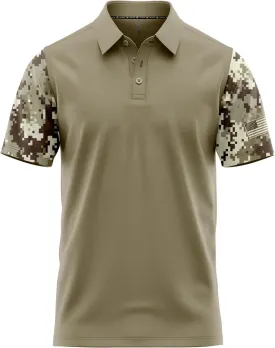 Patriotic USA Golf Polo Shirt  Mens Performance Short Sleeve Moisture Quick Dry Fit Athletic Veteran UPF Stretch Casual Fun