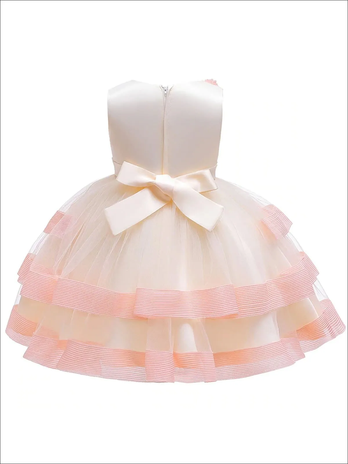 Precious Princess Floral Embroidered Tiered Dress