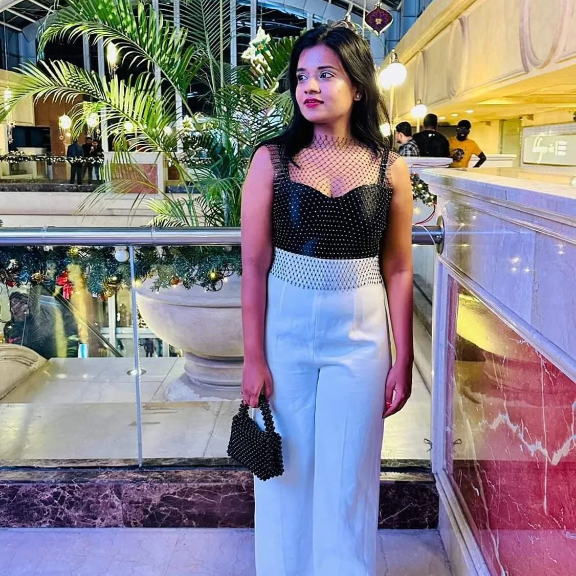 Rhinestone Mesh Top