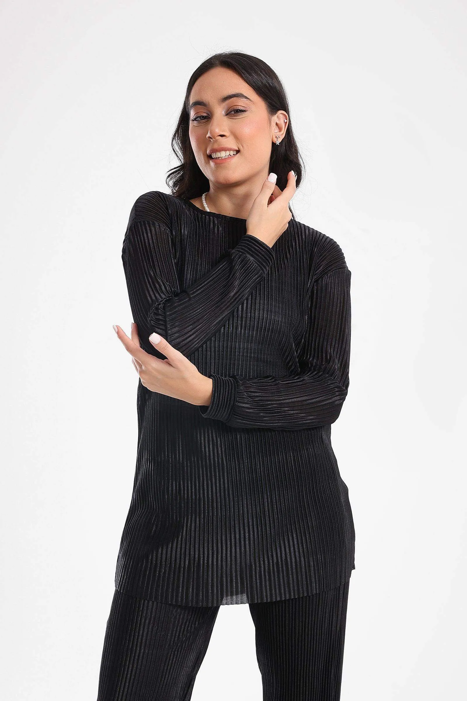 Ribbed Voile Blouse
