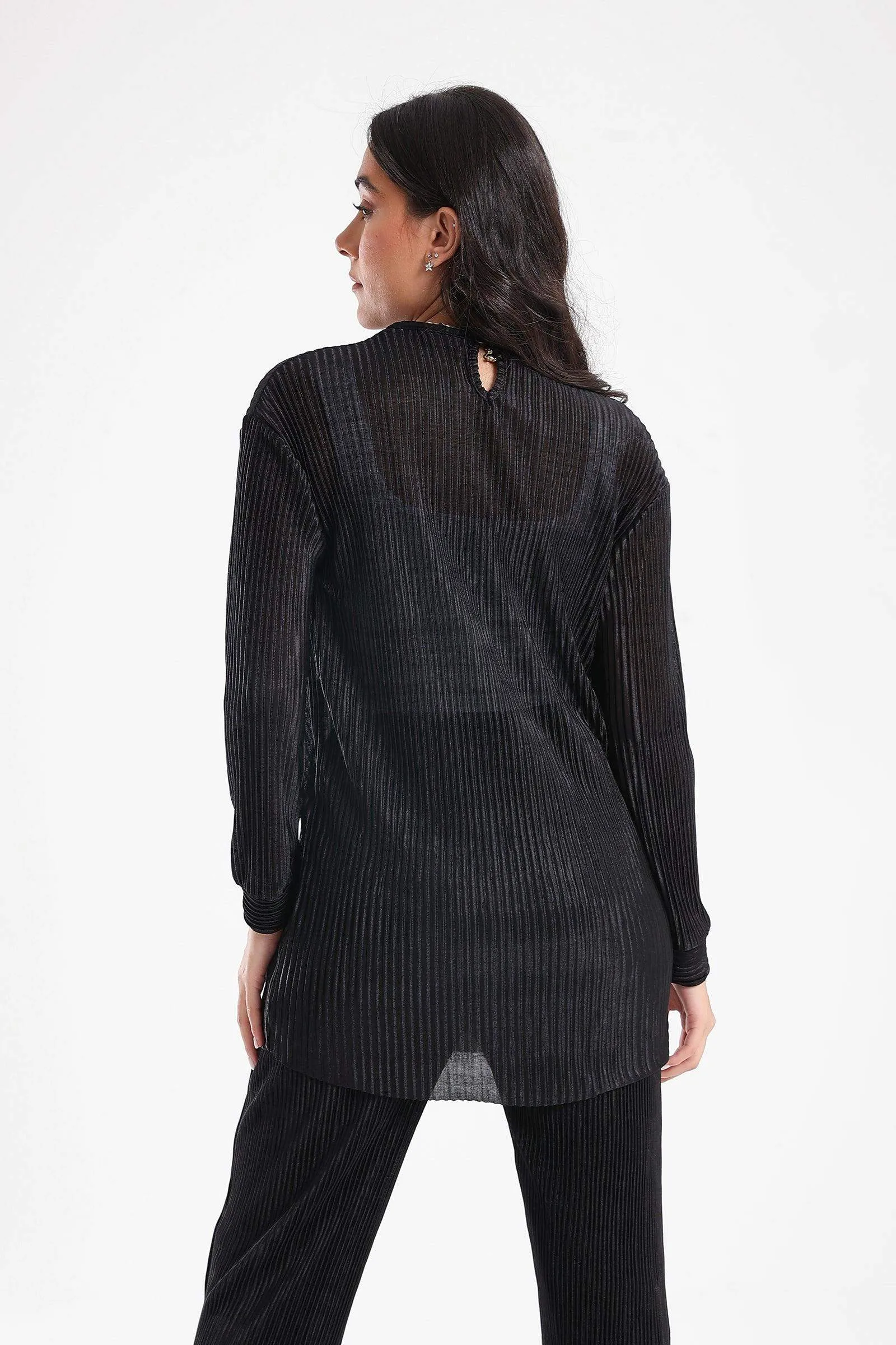 Ribbed Voile Blouse