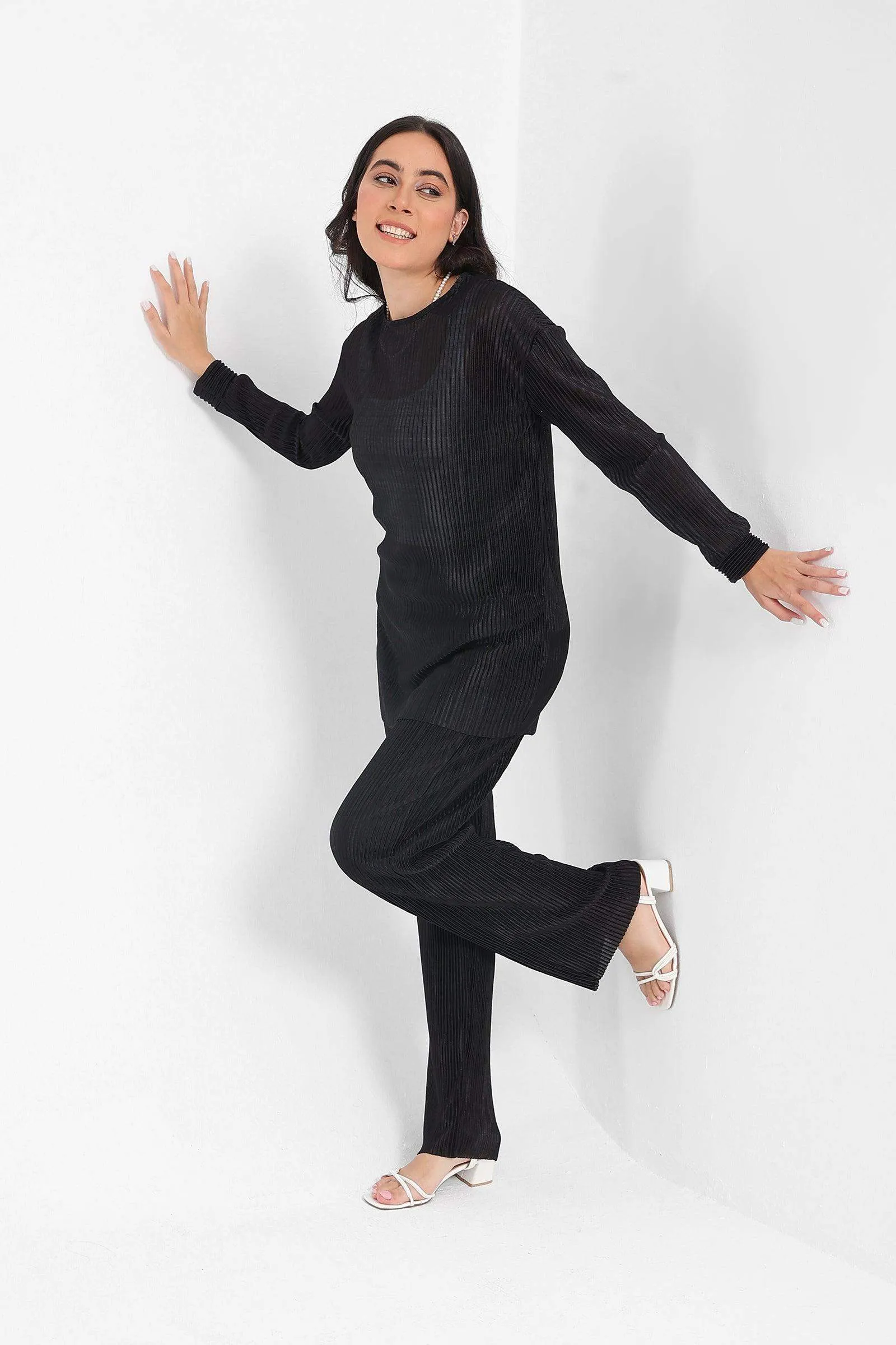 Ribbed Voile Blouse